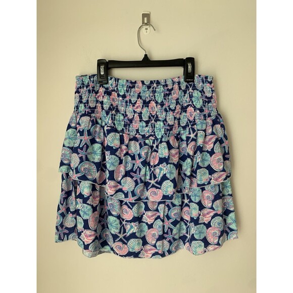 NWT Simply Southern Seashell Print 2-Piece Set Top & Skirt Blue/Pink- Size Large - Picture 8 of 14